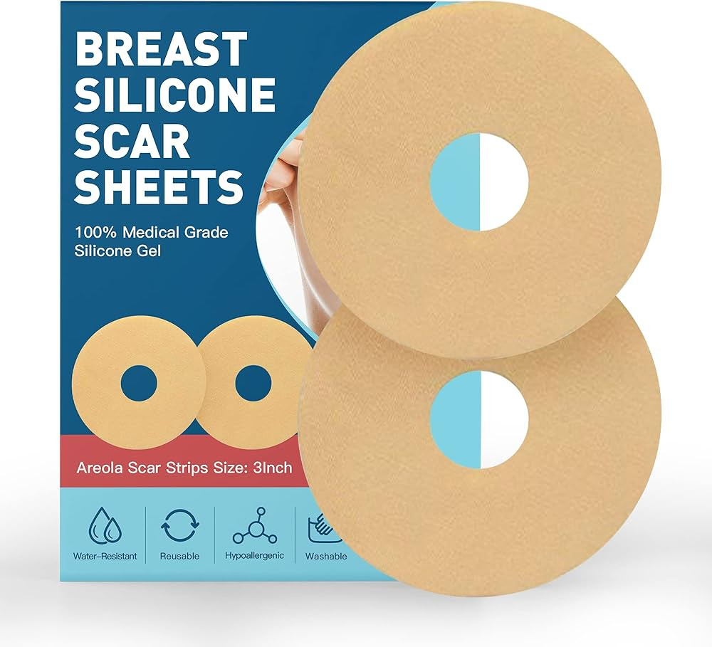 Breast Silicone Scar Sheets Tape, Silicone Scar Removal Sheets for Breast 6 Pack, Breast Reductio... | Amazon (US)