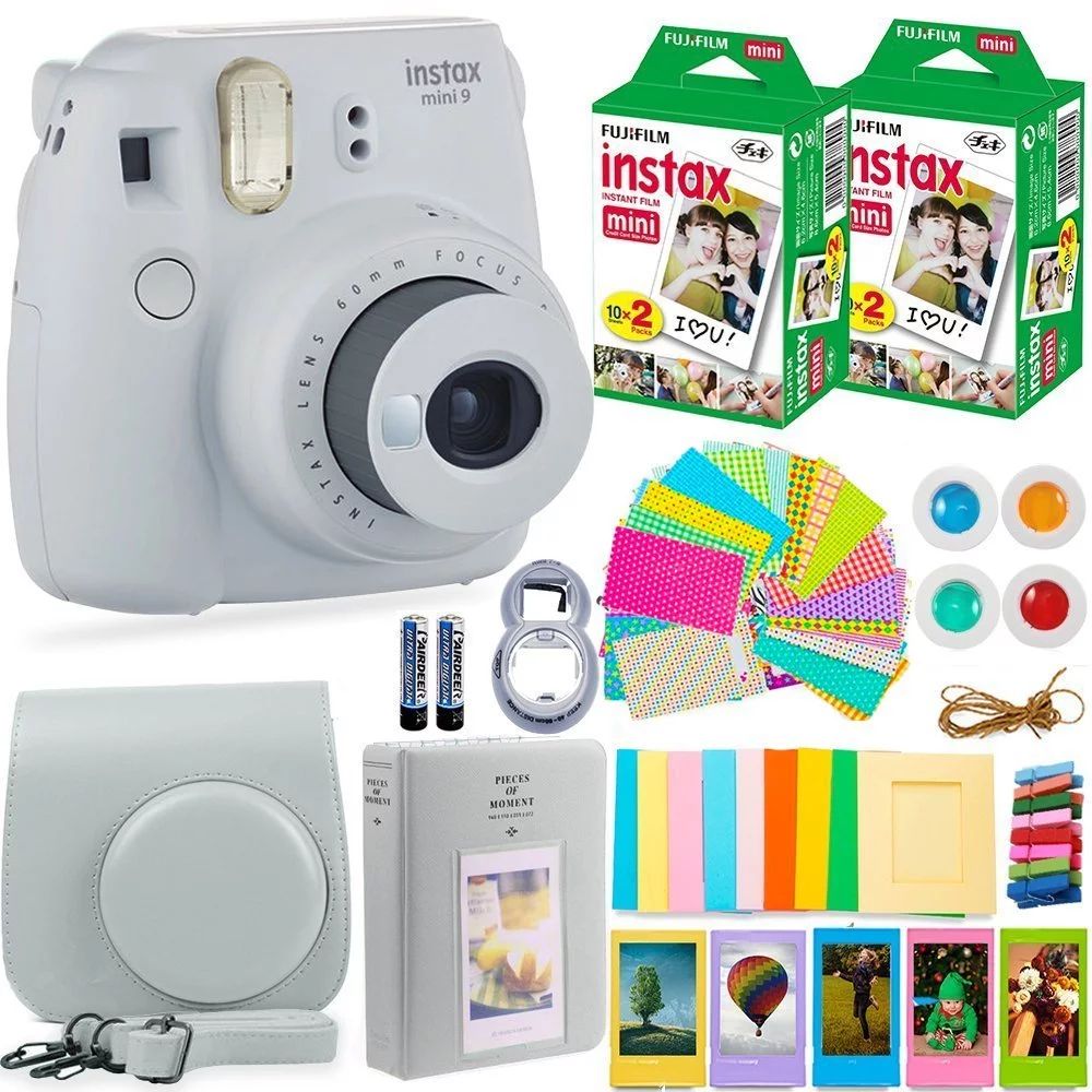 Fujifilm Instax Mini 9 Instant Camera + Fuji Instax Film (40 Sheets) + Accessories Bundle - Carry... | Walmart (US)
