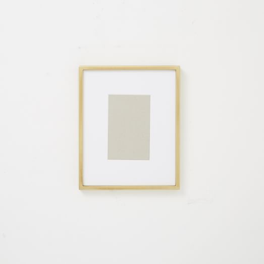 Gallery Frame, Polished Brass, 4" x 6" (7.75" x 9.75" without mat) | West Elm (US)