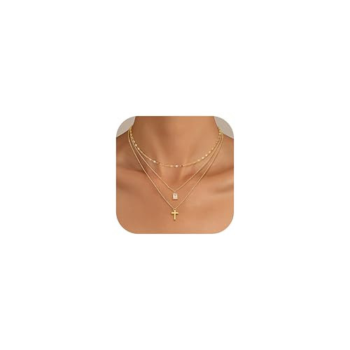 Kakonia Layered Gold Necklace for Women 14K Gold Plated Pendant Necklace Set Gold Necklace Satck Dainty Gold Chain Trendy Jewelry for Women | Amazon (US)