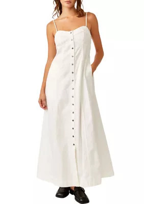 Free People Women's Just Jill Maxi Dress, Ivory, Large | Belk