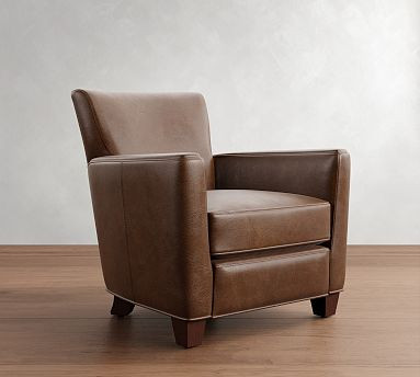 Irving Square Arm Leather Manual &amp; Power Recliner | Pottery Barn (US)