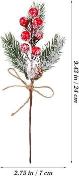 GLEAVI 6pcs Artificial Christmas Pinecone Pick: Realistic Red Pinecone and Berry Picks for DIY Wr... | Amazon (CA)