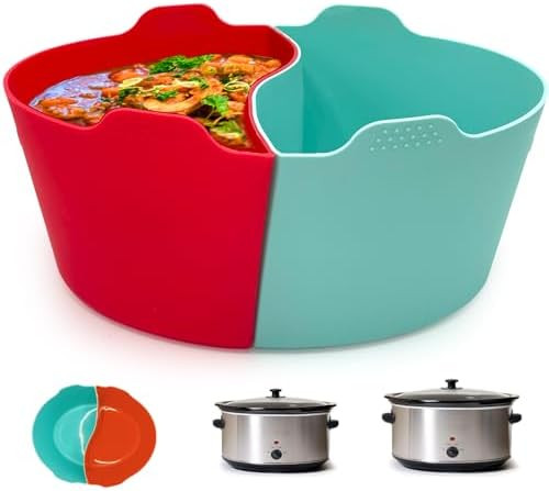Silicone Crock pot Liners,Slow Cooker Liners, 6-7 Quart Oval Reusable Crock pot Divider Insert,BP... | Amazon (US)