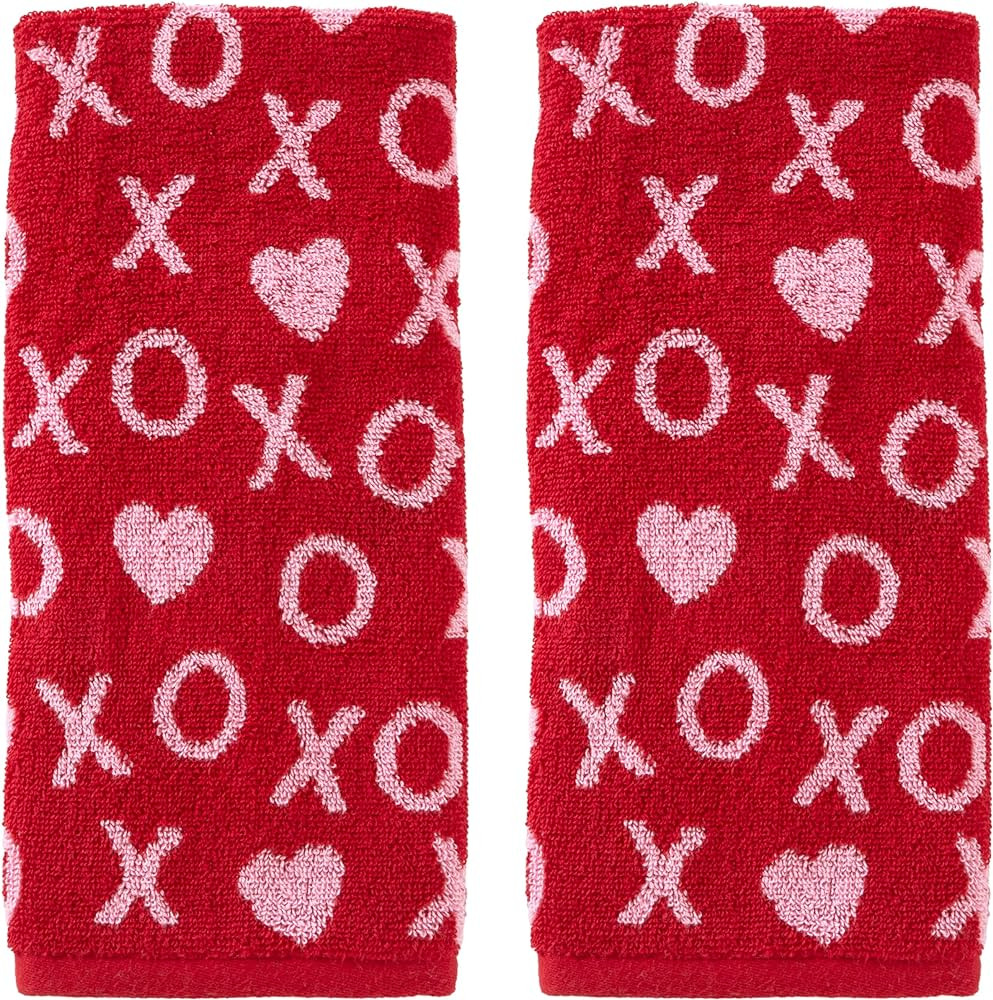 SKL Home Valentine's Day Xs and Os Hand Towel Set, 2 Count | Amazon (US)