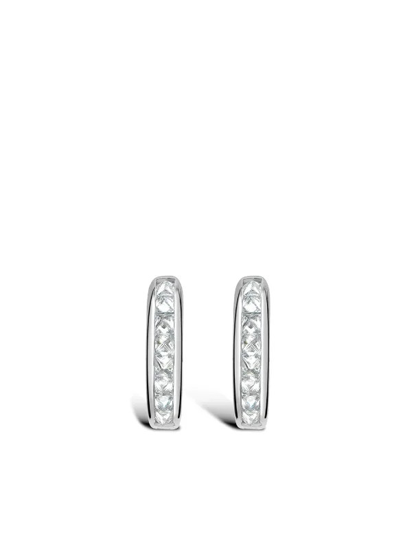 18kt white gold RockChic diamond hoop earrings | Farfetch Global