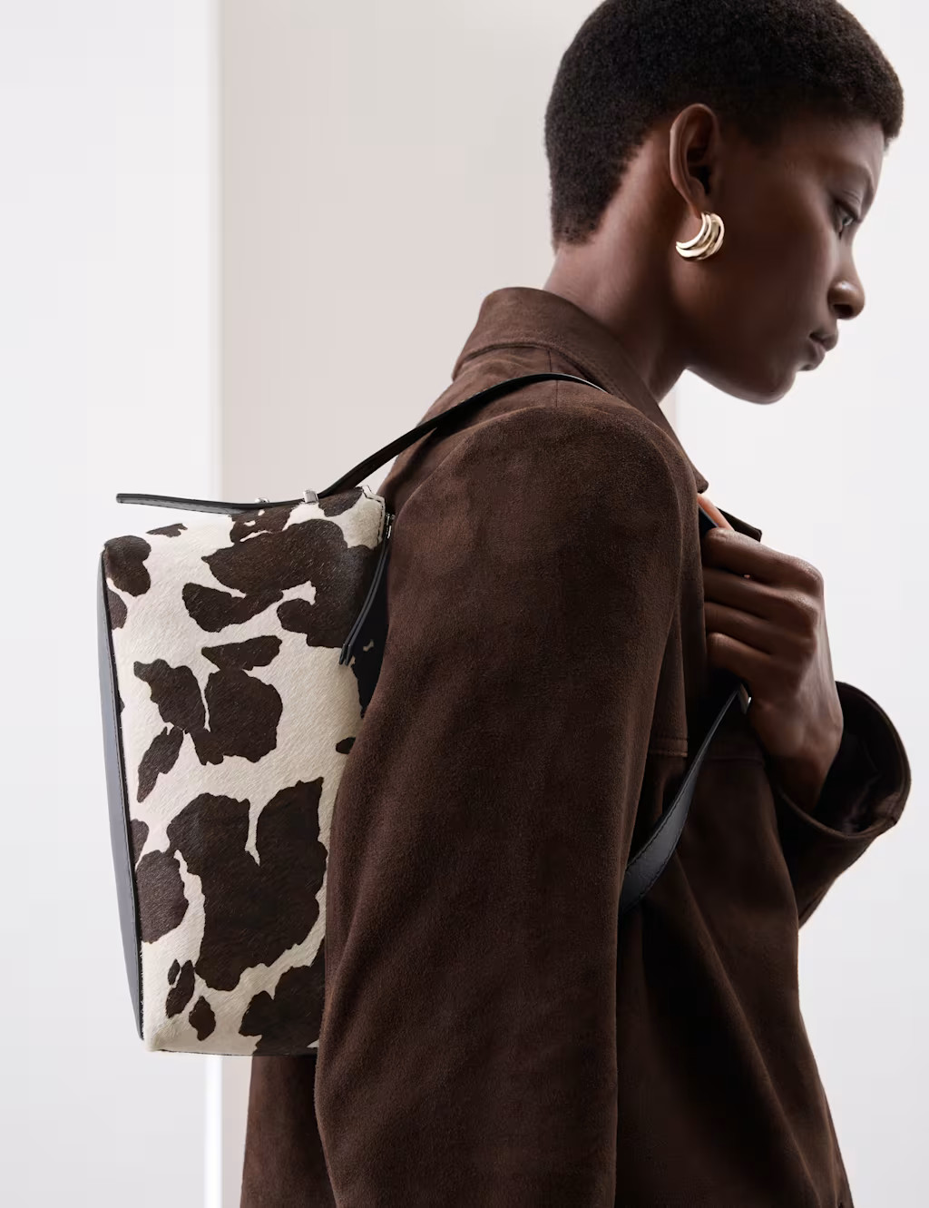 Hair On Leather Animal Print Shoulder Bag | Marks & Spencer (UK)