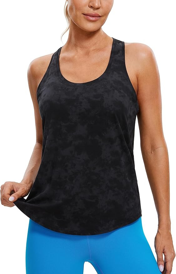 CRZ YOGA Pima Cotton Racerback Tank Tops for Women - Workout Athletic Casual Soft Scoop Neck Slee... | Amazon (US)