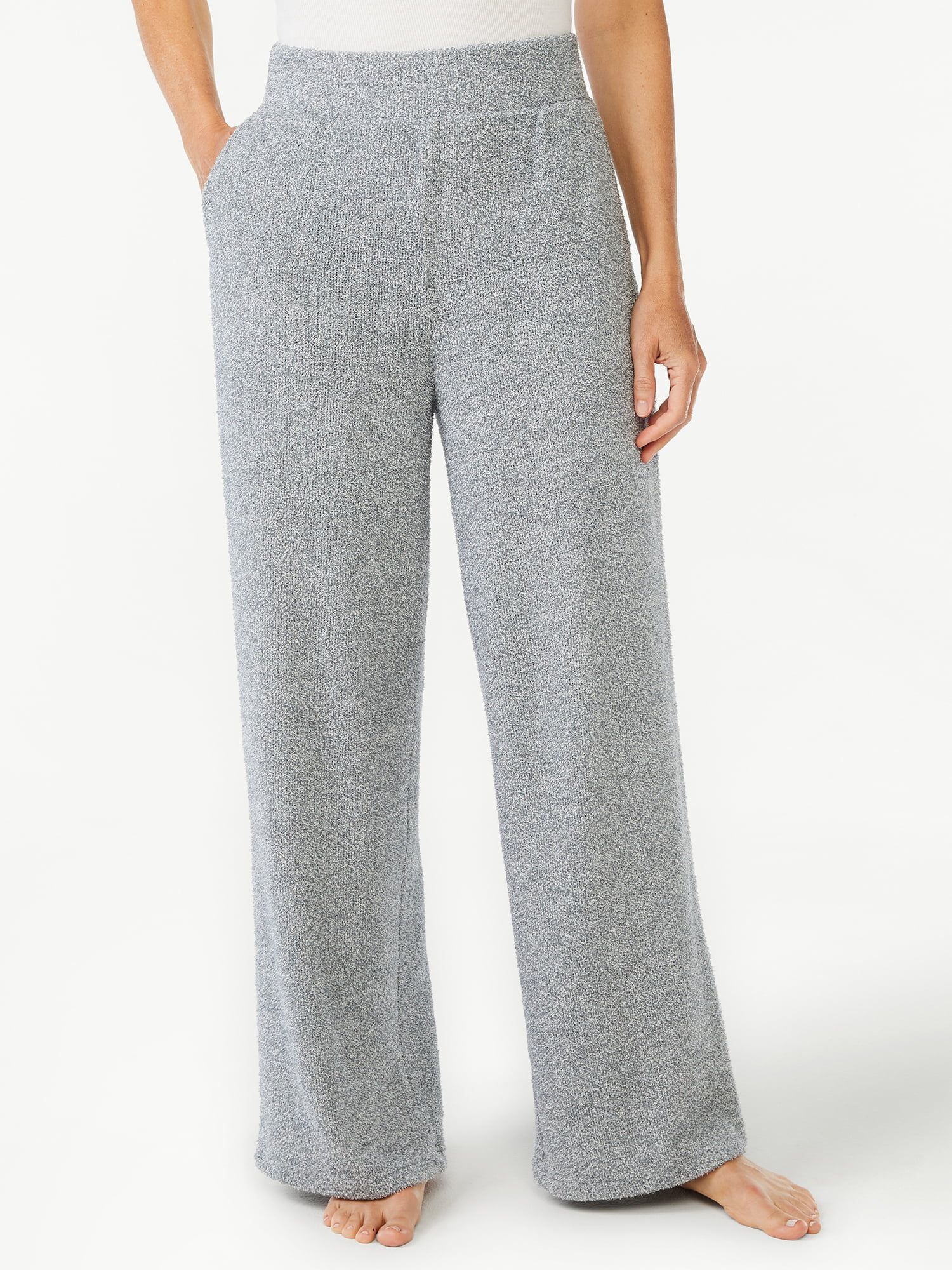 Joyspun Women's Chenille Wide Leg Pajama Pants, Sizes up to 3X - Walmart.com | Walmart (US)