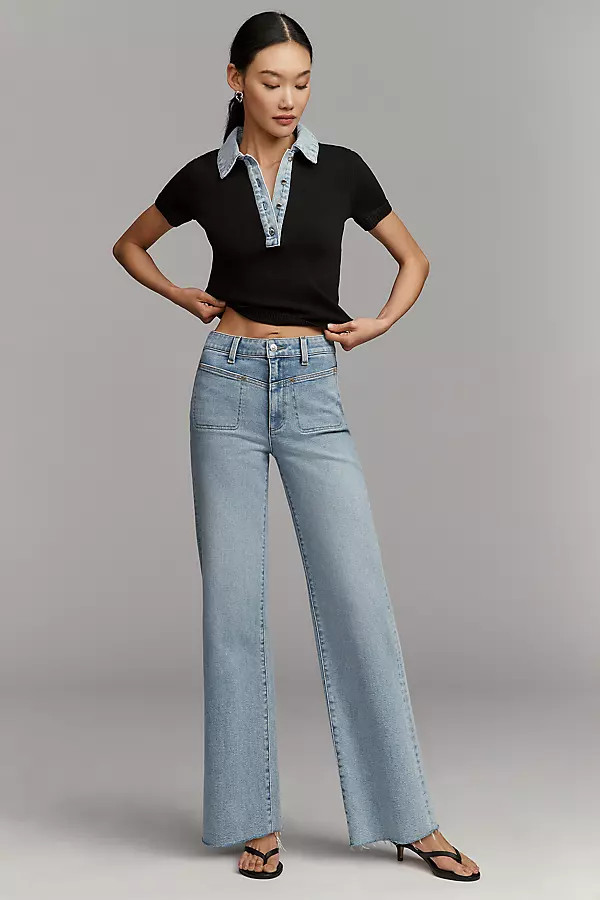 PAIGE Anessa 31 Front Yoke High-Rise Wide-Leg Jeans | Anthropologie (US)