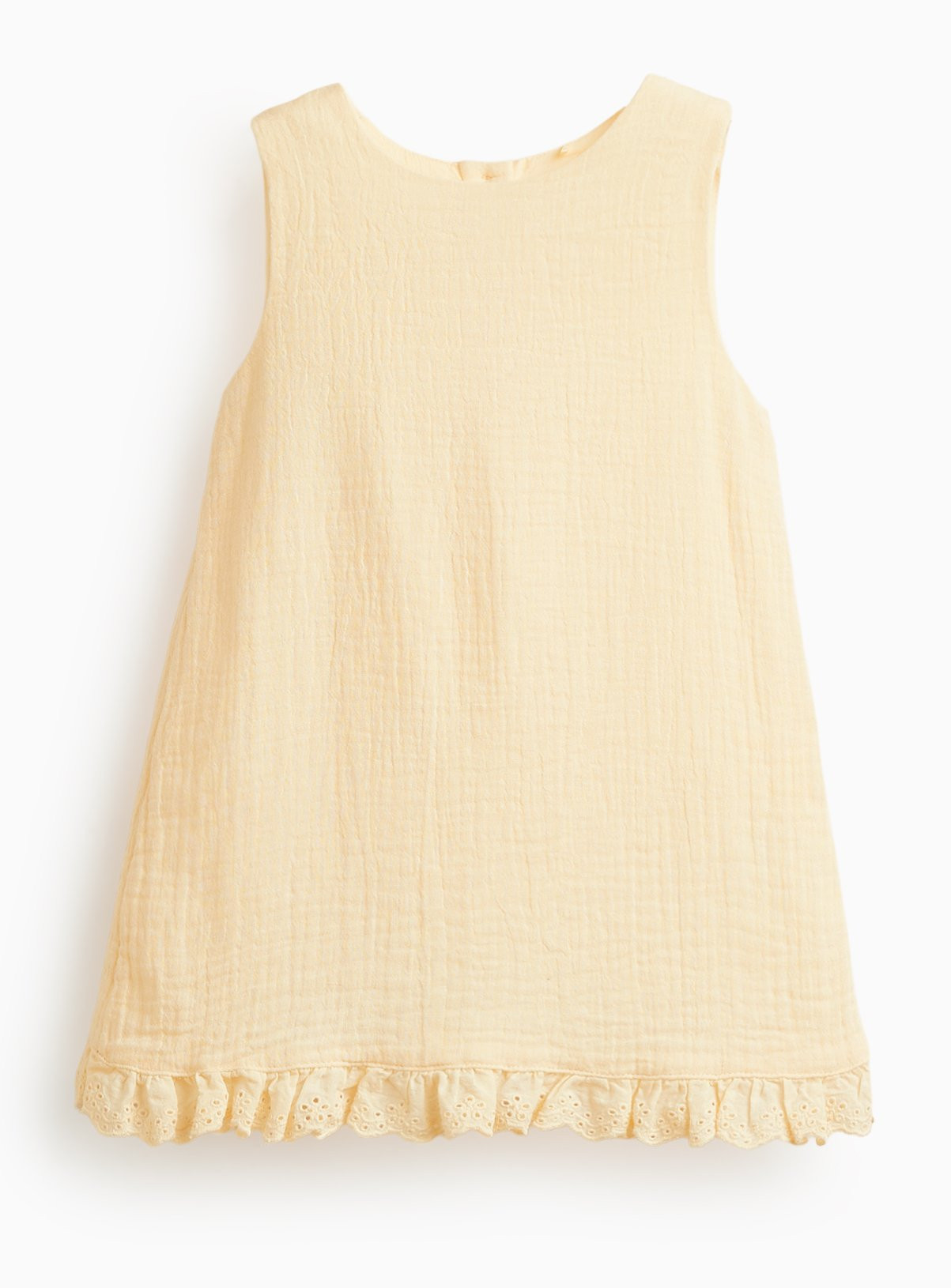Yellow Double Cloth Sleeveless Dress 6-9 months | Tu Clothing