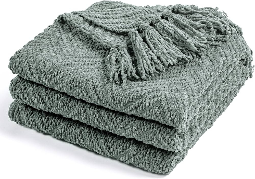 RECYCO Chenille Knit Throw Blanket for Couch, Versatile Decorative Woven Knit Chenille Blanket fo... | Amazon (US)
