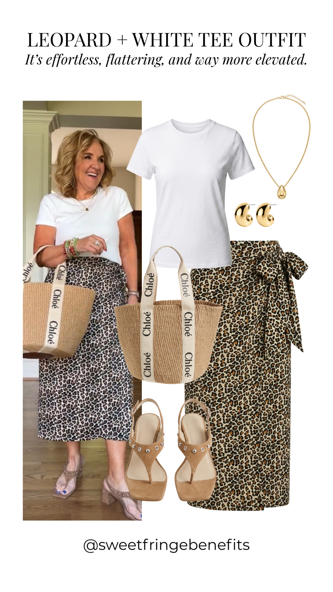 Leopard print = forever staple 🐆

If you’re tired of hearing “just wear it with white jeans” (same 😅), try this instead—a chic leopard midi skirt styled with a classic white tee. It’s effortless, flattering, and way more elevated.

This look is perfect for brunch, errands, or even casual dinners. Just add neutral heels, a woven tote, and simple gold jewelry for that polished finish.

Trust me, this is one of those outfits you’ll keep coming back to. 
Everything is linked for you🫶🏻 

 #LTKootd #LTKSeasonal #LTKOver40