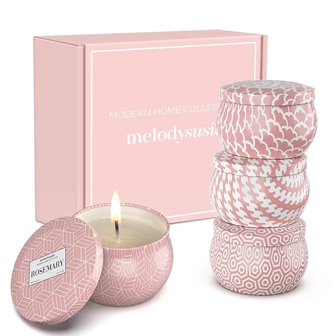 MelodySusie Aromatherapy Scented Candles for Home - Natural Soy Wax 4.4 Oz Portable Travel Tin Ca... | Amazon (US)