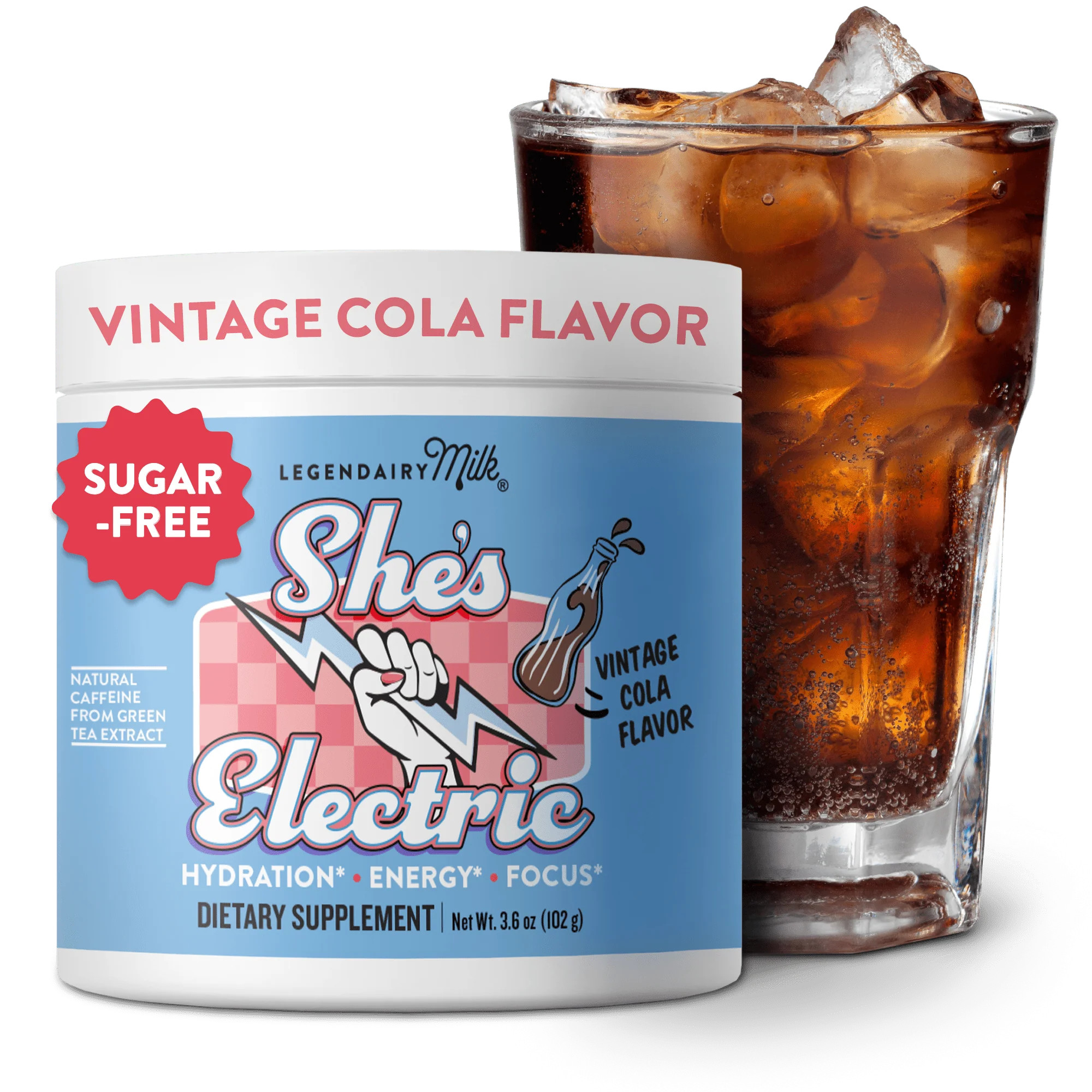 She’s Electric™ Energy Drink Powder | Electrolytes & Green Tea Extract Drink | Legendairy Milk