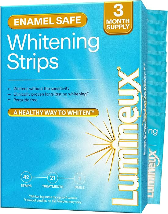 Lumineux Teeth Whitening Strips, Peroxide Free, 21 Treatments (3 Months) | Amazon (US)