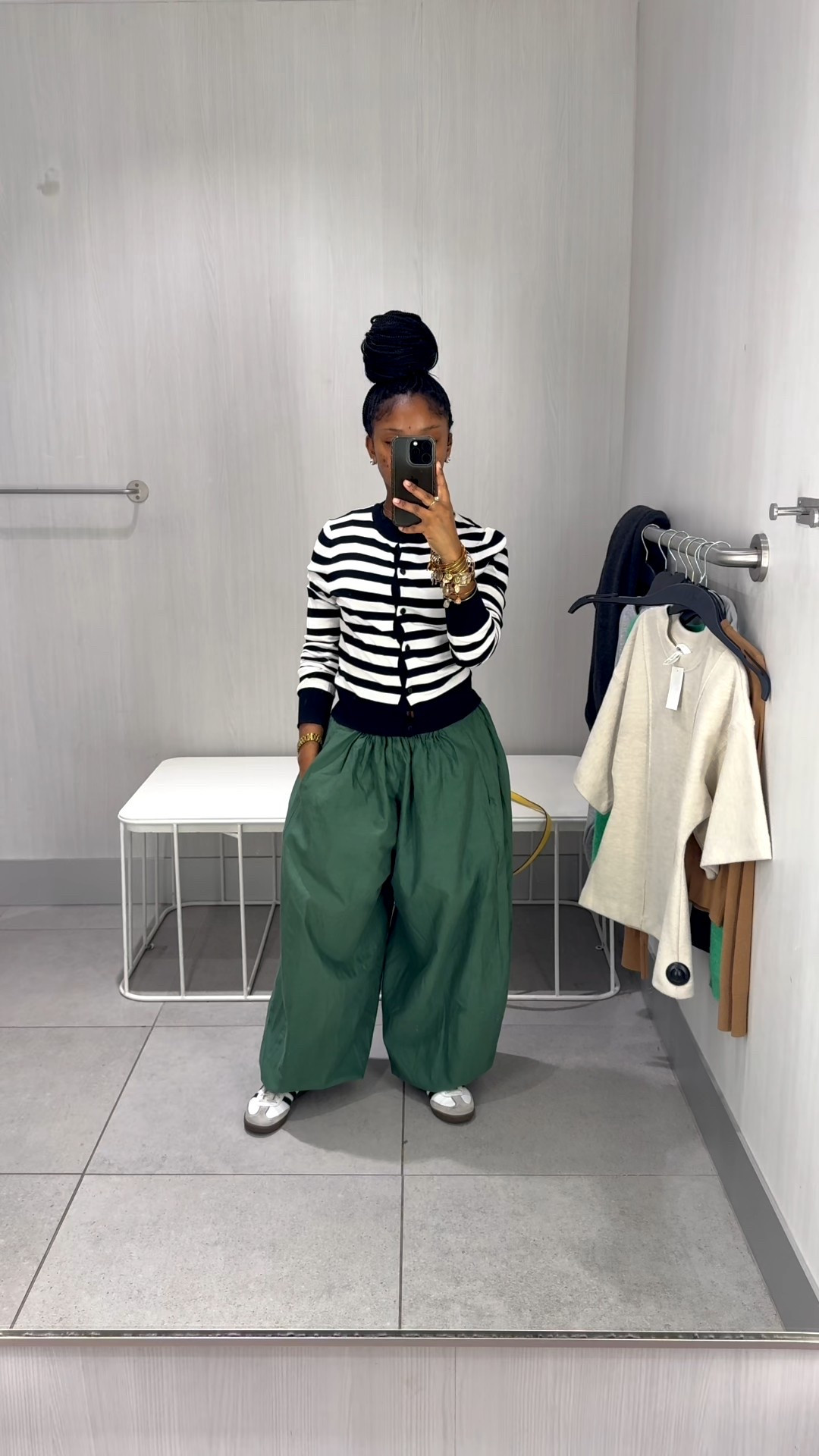 Green Cardigan and grey dress sold out but do come in different colors 🫶🏽