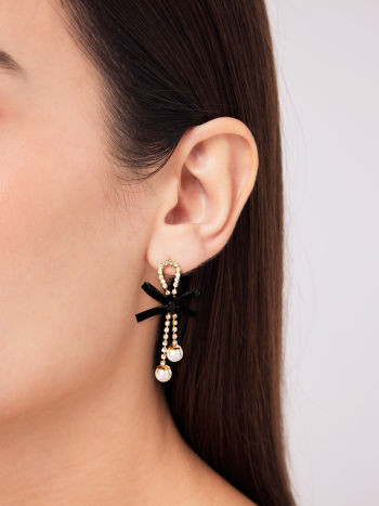 Faux Pearl & Bowknot Earrings For Daily Casual Date Party/Clubbing | Cider