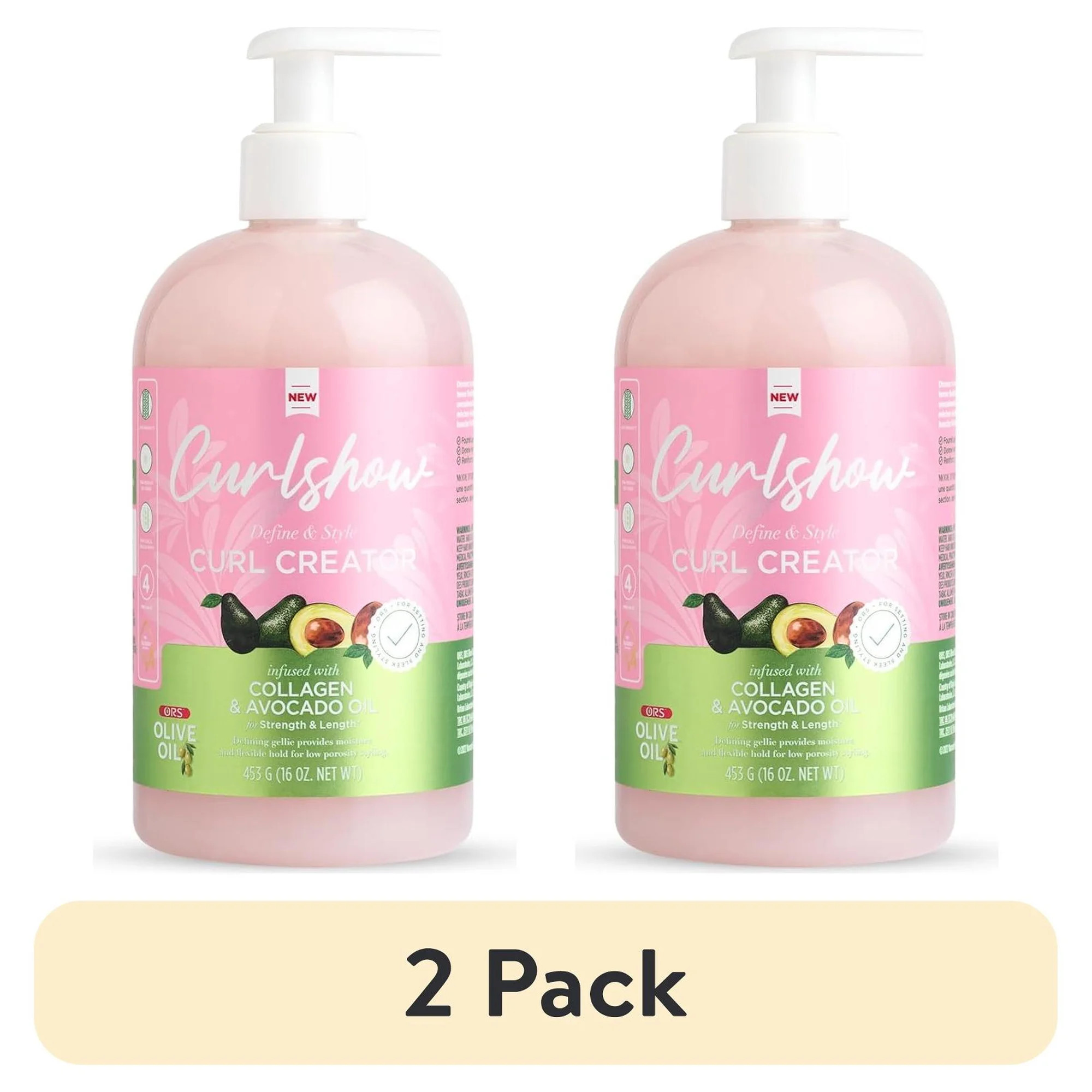 (2 pack) ORS Olive Oil Curlshow Curl Creator for Low Porosity Curly Hair, Defines Curls, Medium Hold, 16 oz | Walmart (US)