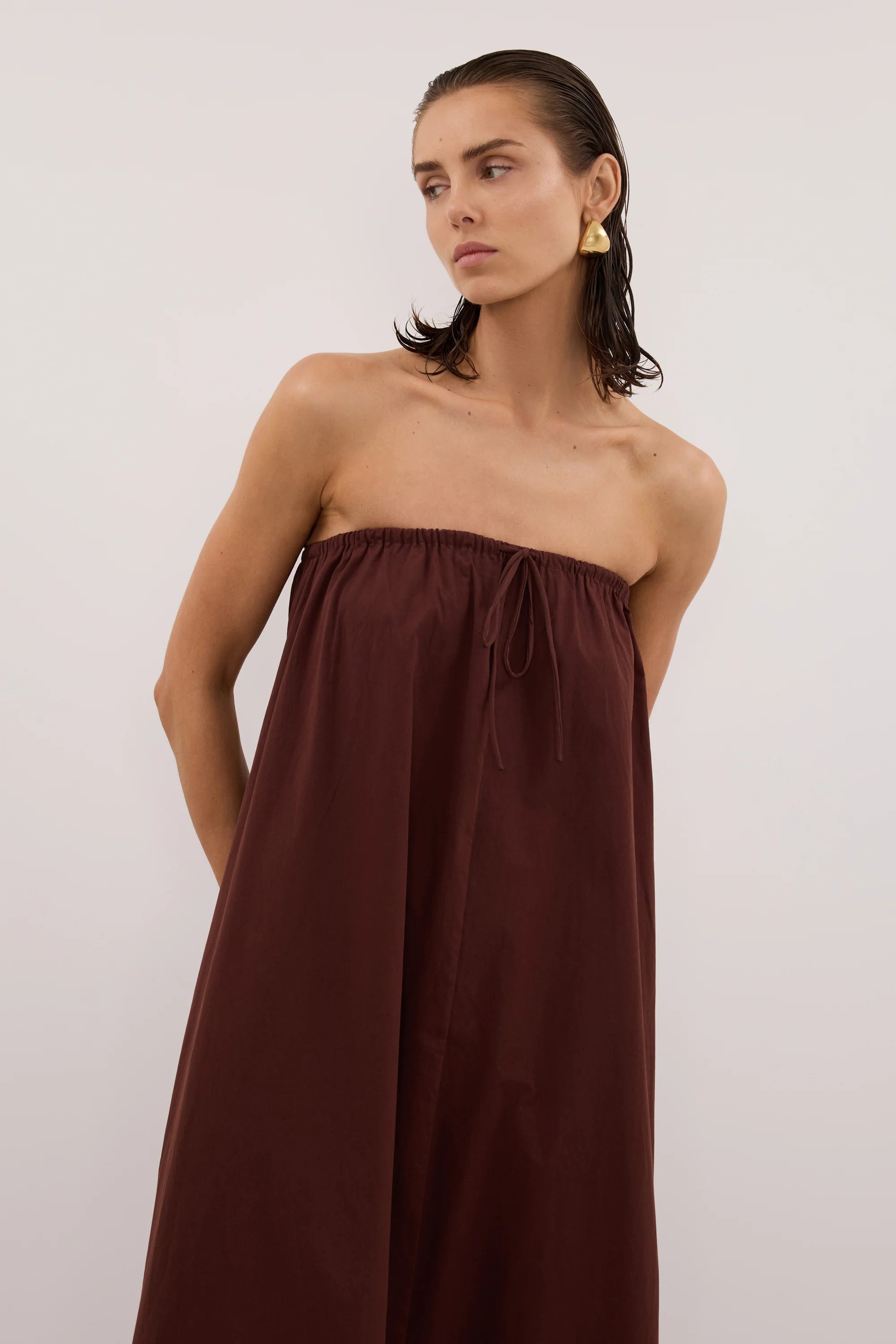 SOMMER CINNAMON POPLIN DRESS | DISSH