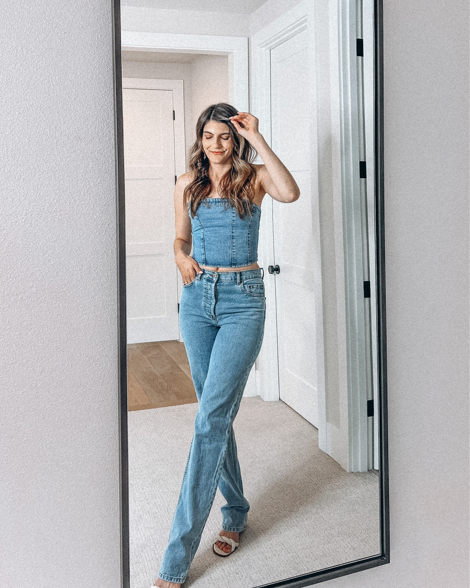 Tall girl approved denim corset is back in stock! 

#LTKunder50 #LTKsalealert
