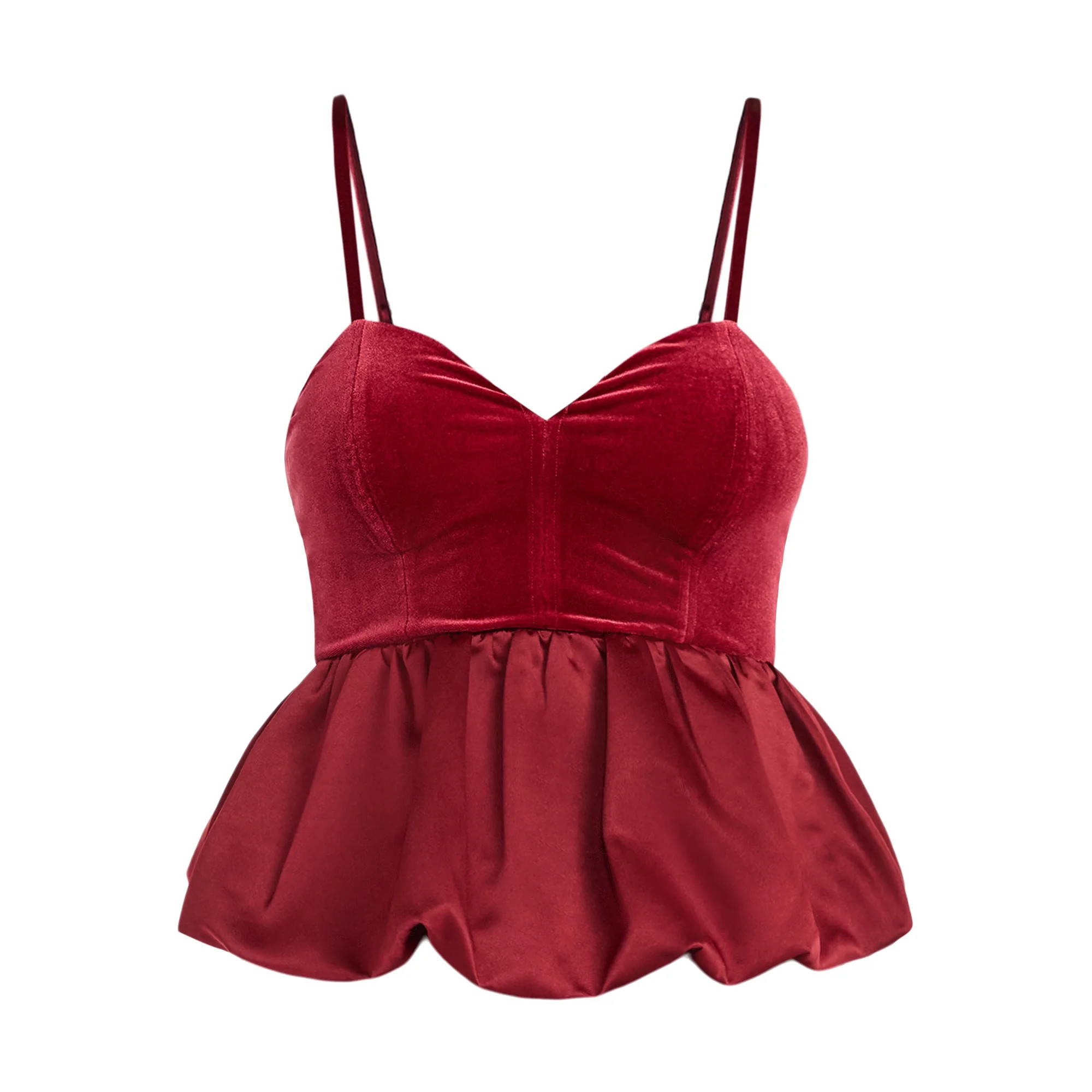 Madden NYC Women's Sleeveless Velour Bubble Hem Top, Sizes XXS-XXL | Walmart (US)