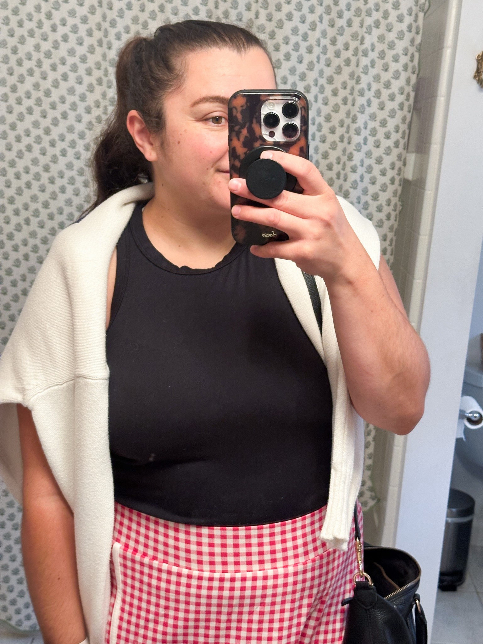 Athleisure outfit, gingham, tennis skirt, flag sweater, Memorial Day outfit, summer outfit, travel outfit, Grandmillenial, preppy, classic style



#LTKMidsize #LTKSeasonal #LTKTravel