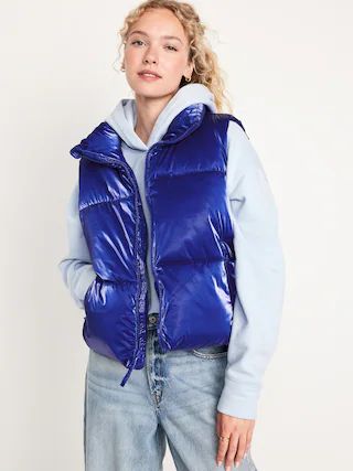 Water-Resistant Shiny Puffer Vest for Women | Old Navy (US)