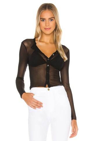 Mesh Cardigan in Black | Revolve Clothing (Global)