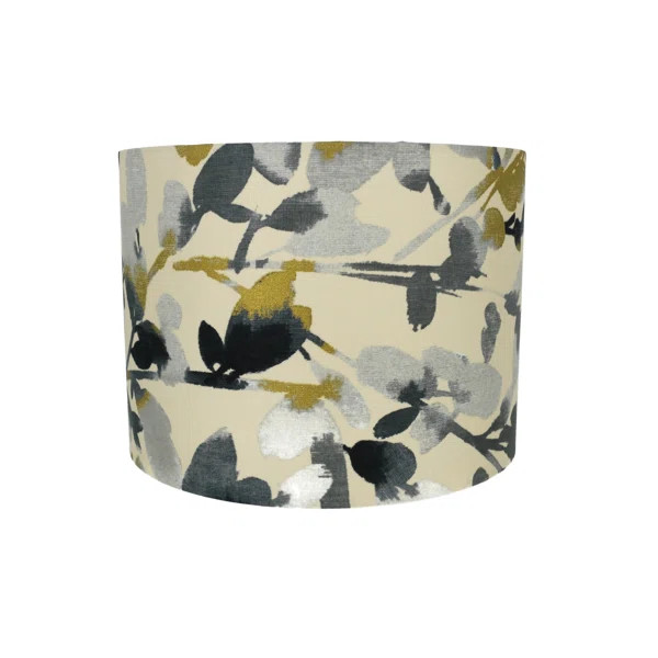 Adhurim Cotton Drum Lamp Shade ( Spider ) in Gray/Gold/Ivory | Wayfair North America