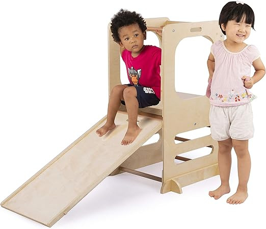 Climbing Play Tower - Slide and Chalkboard - Connects to Pikler Triangles -CPSIA Certified | Amazon (US)