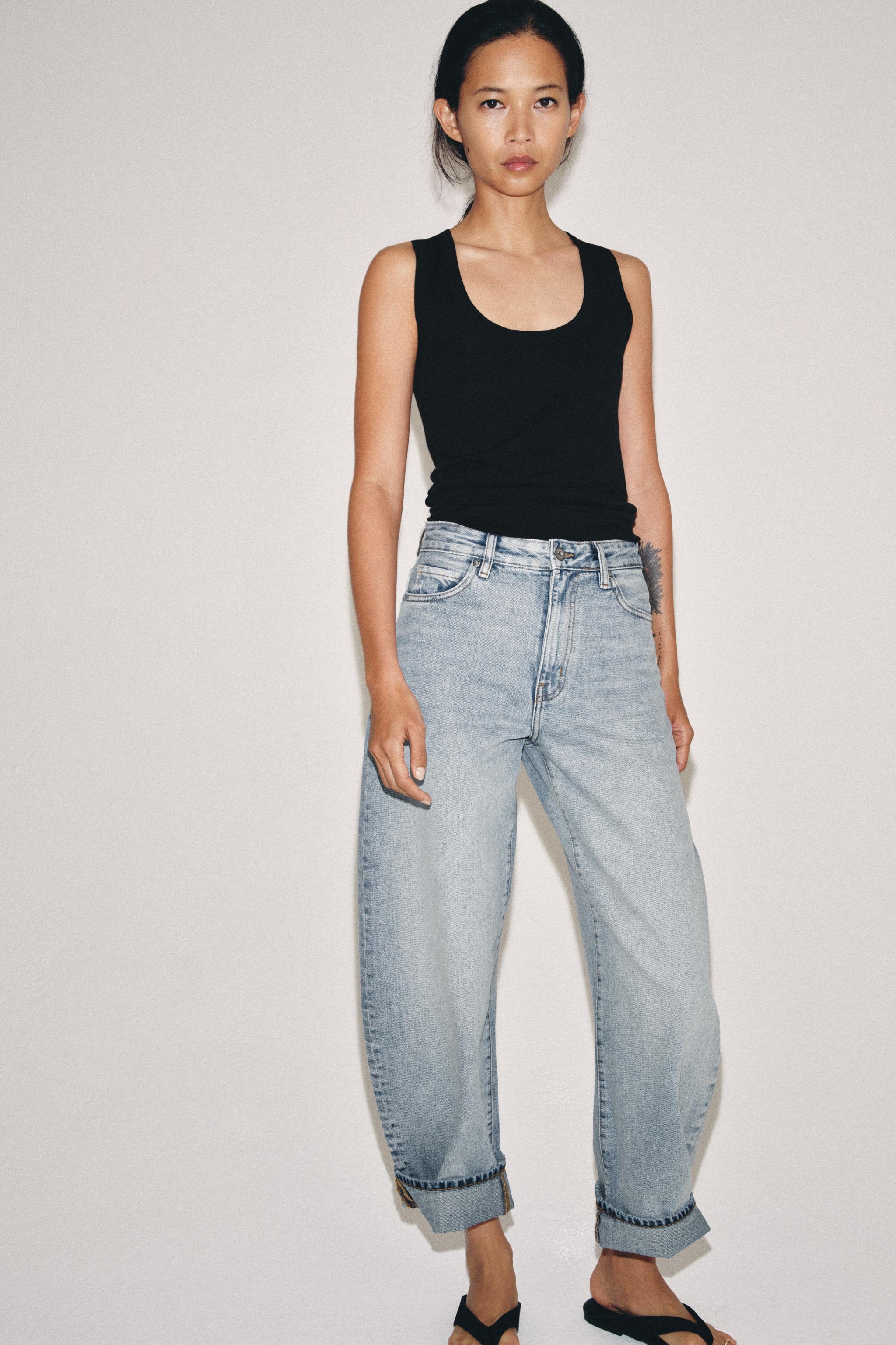 ZW COLLECTION MID-RISE BALLOON JEANS | Zara US