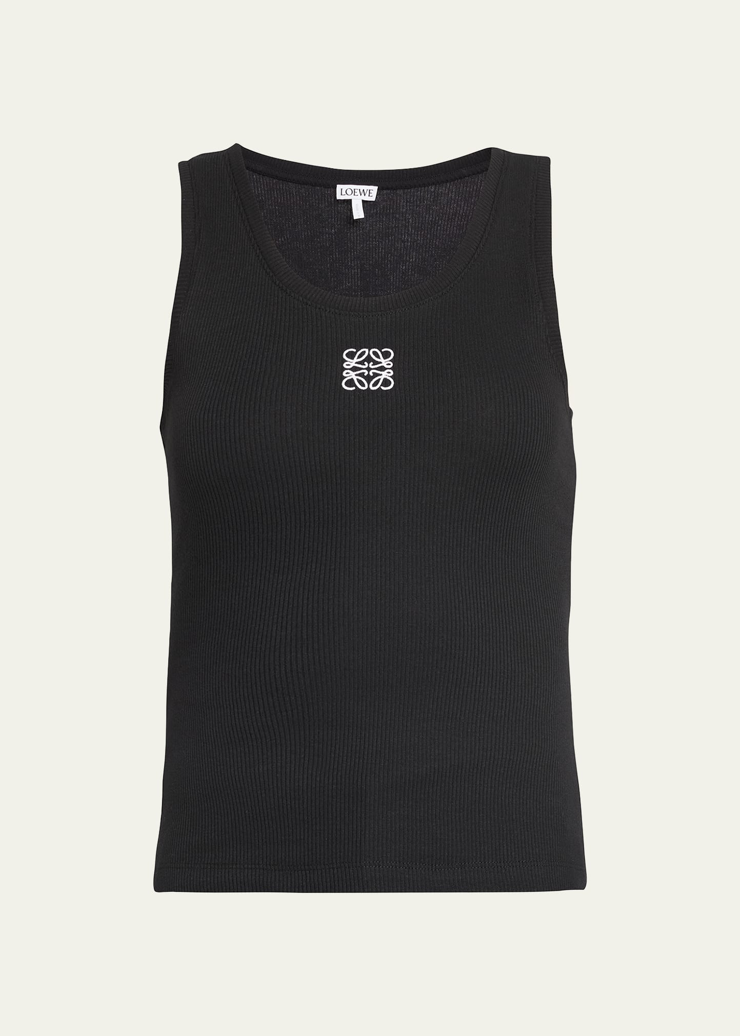 Anagram-Embroidered Rib Tank Top | Bergdorf Goodman