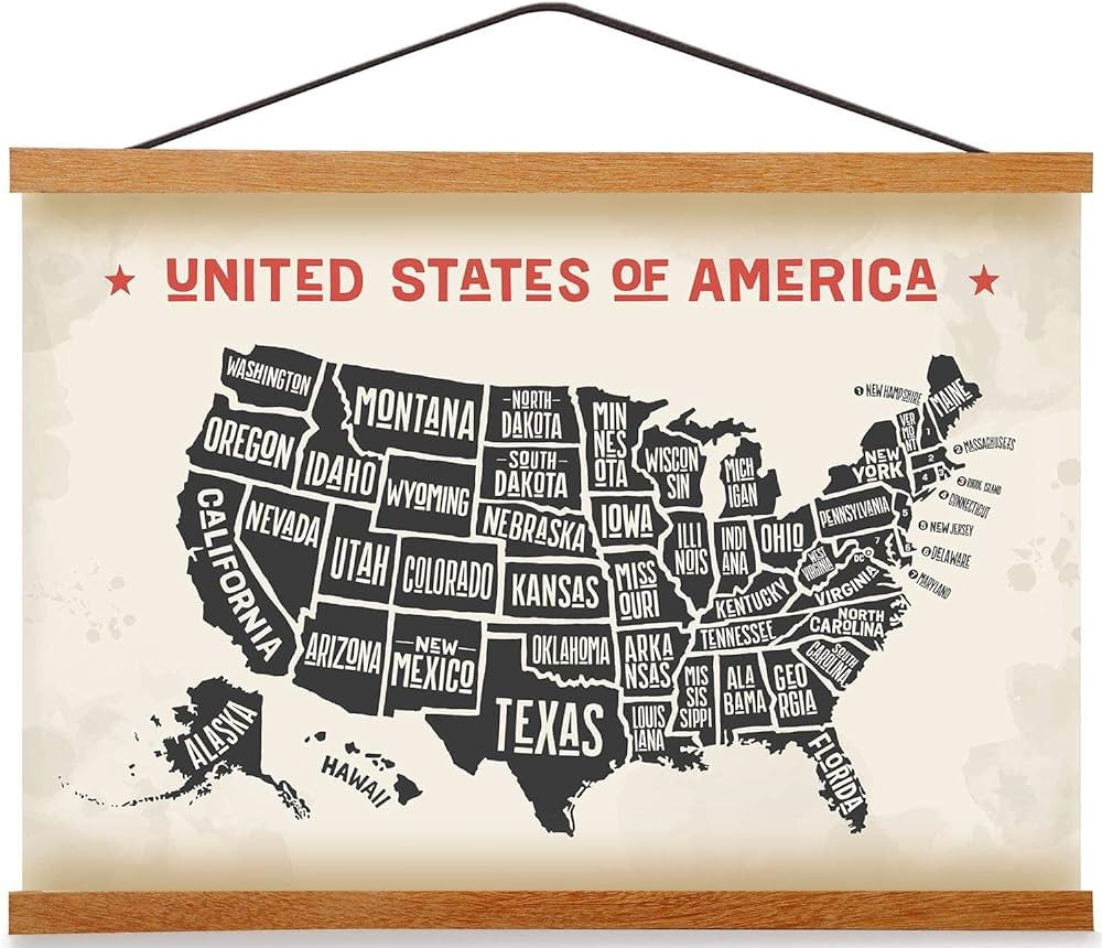 Magnetic Poster Hanger Frame 76 Inch Wide, Teak, Strong Magnet, Premium Wood and Quick Assembly, ... | Amazon (US)