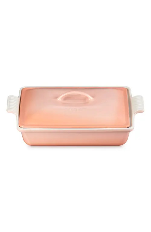Le Creuset 4-Quart Rectangular Stoneware Casserole with Lid in Peche at Nordstrom | Nordstrom