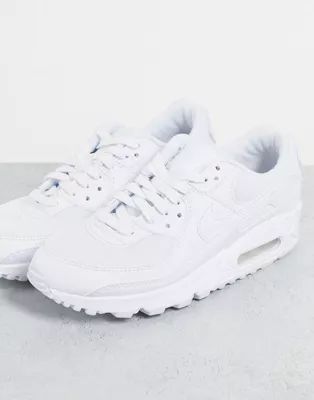 Nike Air Max 90 sneakers in triple white | ASOS | ASOS (Global)