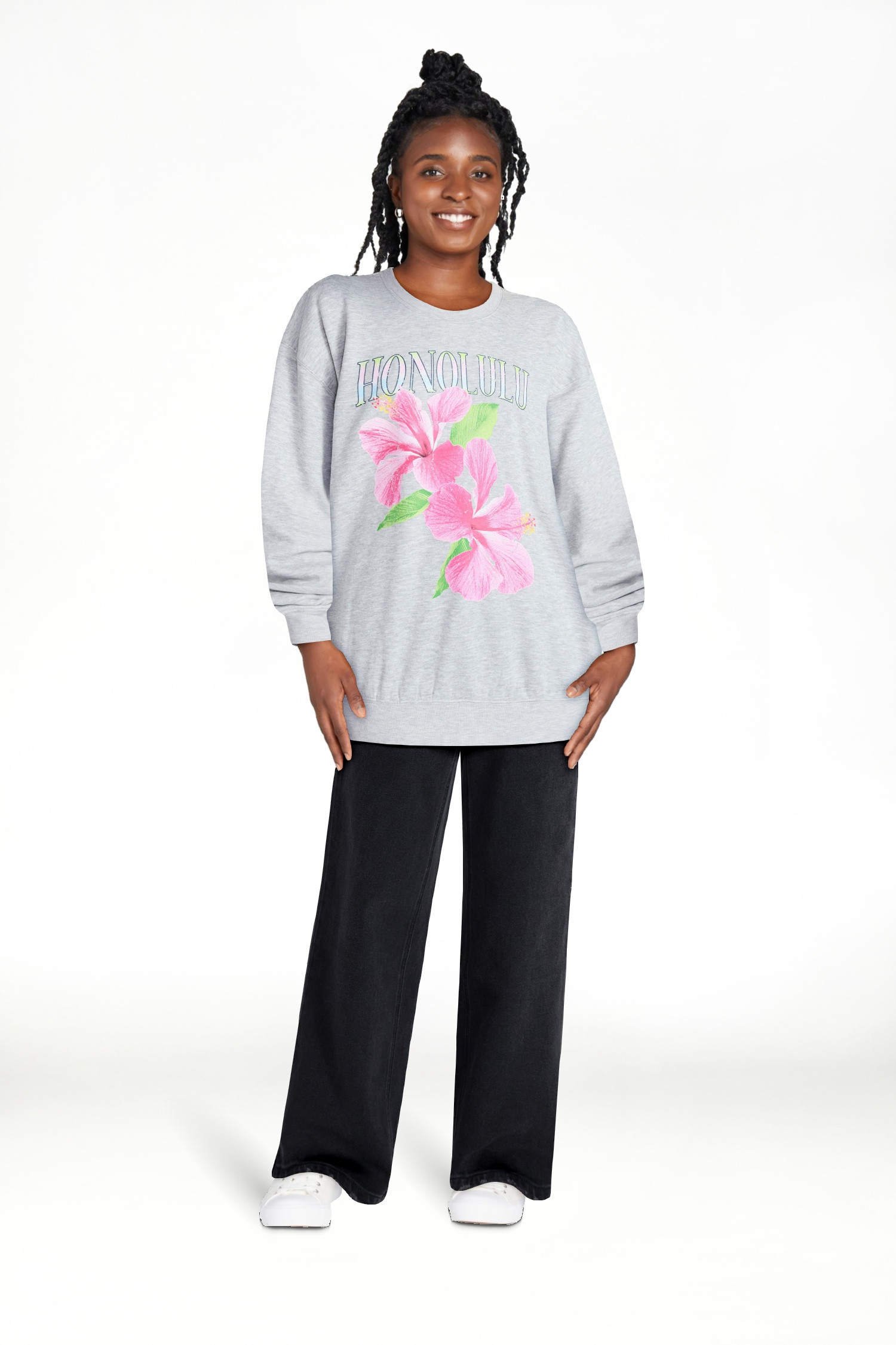 No Boundaries Graphic Crewneck Sweatshirt, Women's and Women's Plus Sizes XXS-4X | Walmart (US)