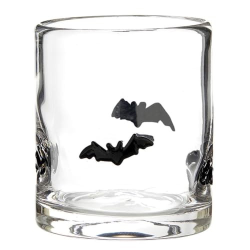 Slant Halloween Icon Double Old Fashioned Cocktail Glass, 16-Ounce, Bats | Amazon (US)