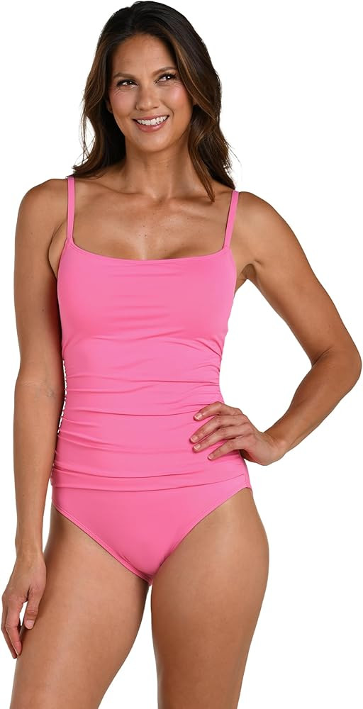 La Blanca Women's One Piece Swimsuit Island Goddess Shirred Side Women's Bathing Suit | Amazon (US)