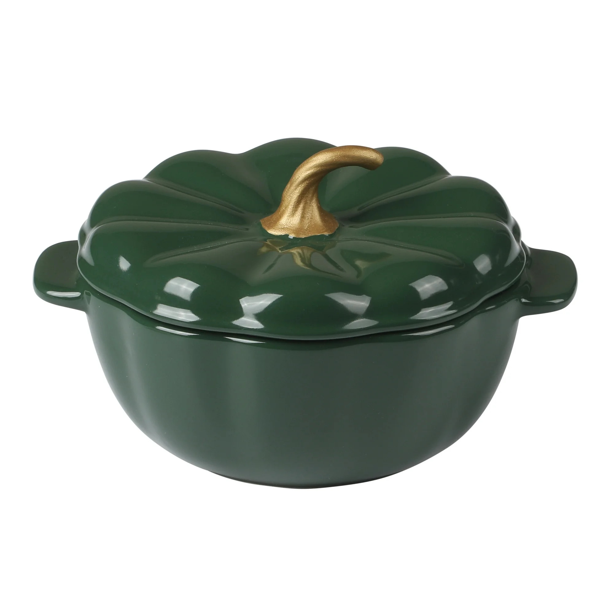 The Pioneer Woman Stoneware 2 Cup Pumpkin Cocotte with Lid, Green | Walmart (US)