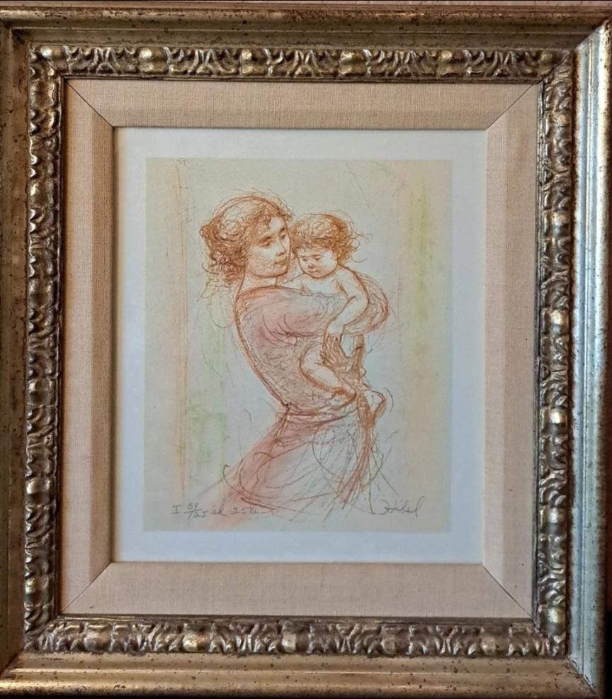 Edna Hibel Signed Lithograph "Small Mother & Baby" Framed Ltd Ed 39/125, Chicago Gallery | Etsy (Global)