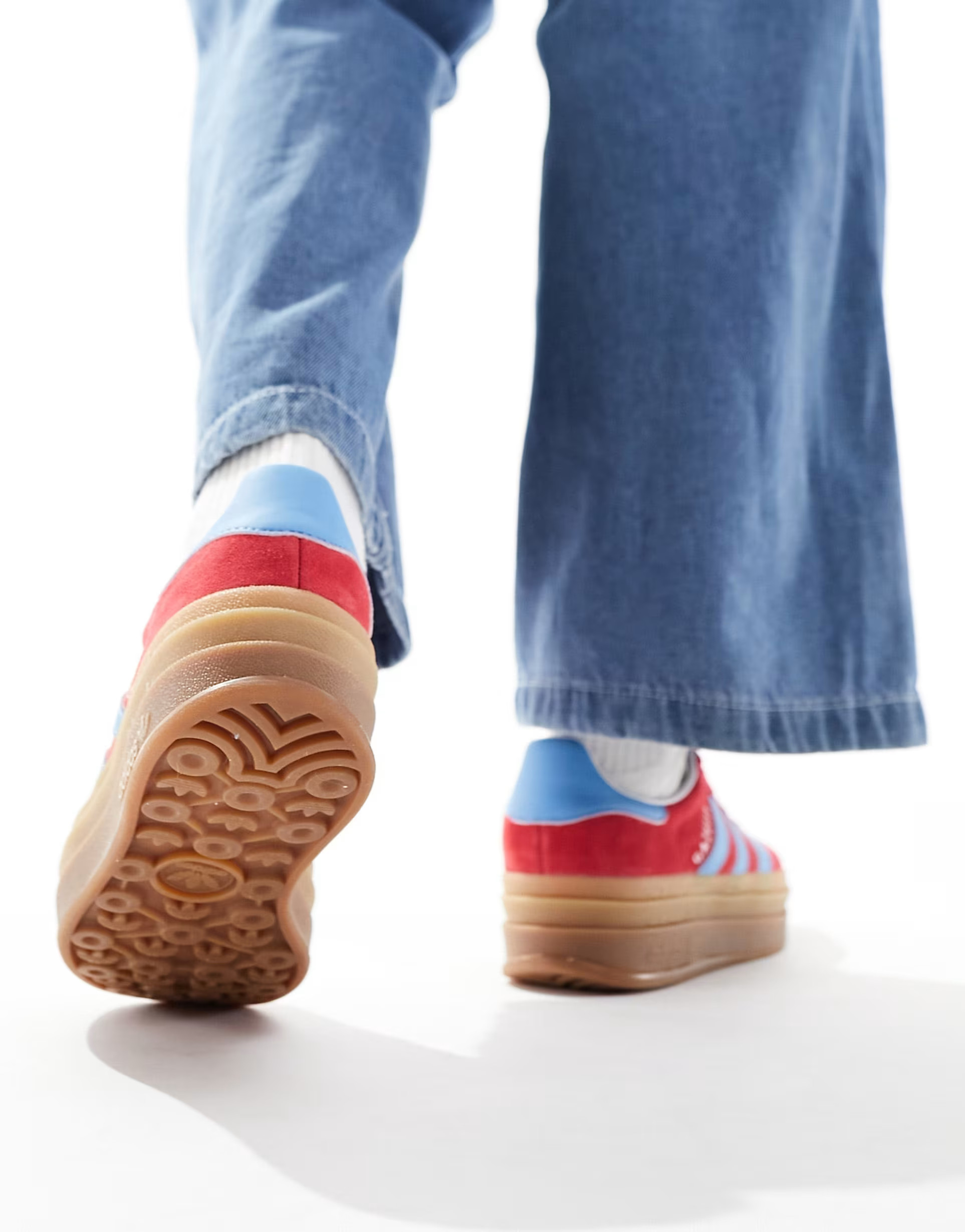 adidas Originals Gazelle Bold trainers in red and blue | ASOS (Global)