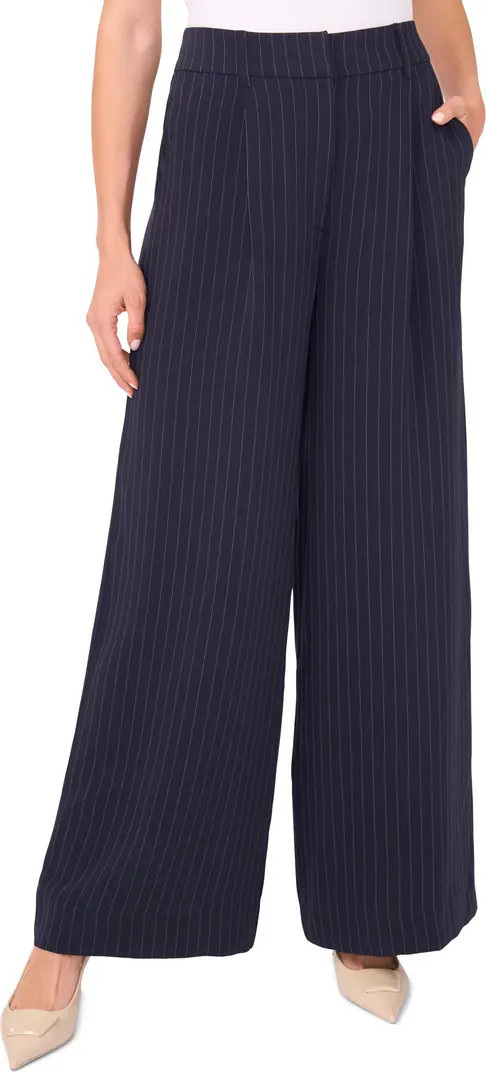 Zip Front Pinstripe Wide Leg Pants | Nordstrom
