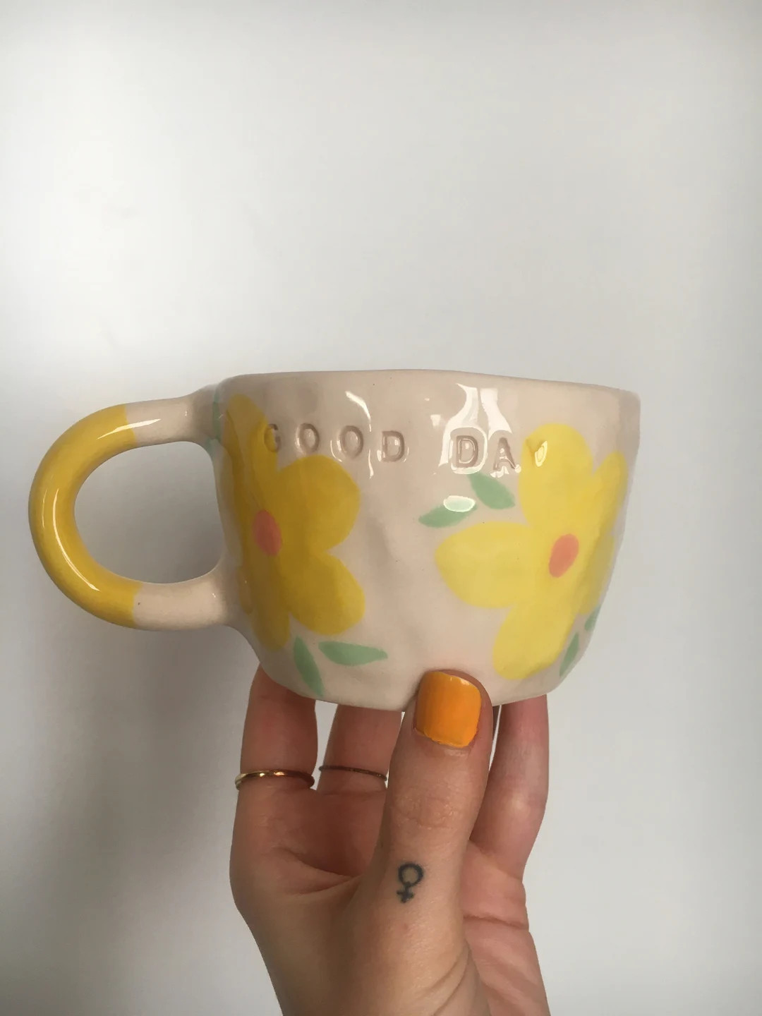 Daisy Floral Mug Handmade Flower Mug Cute Ceramic Mug - Etsy | Etsy (US)