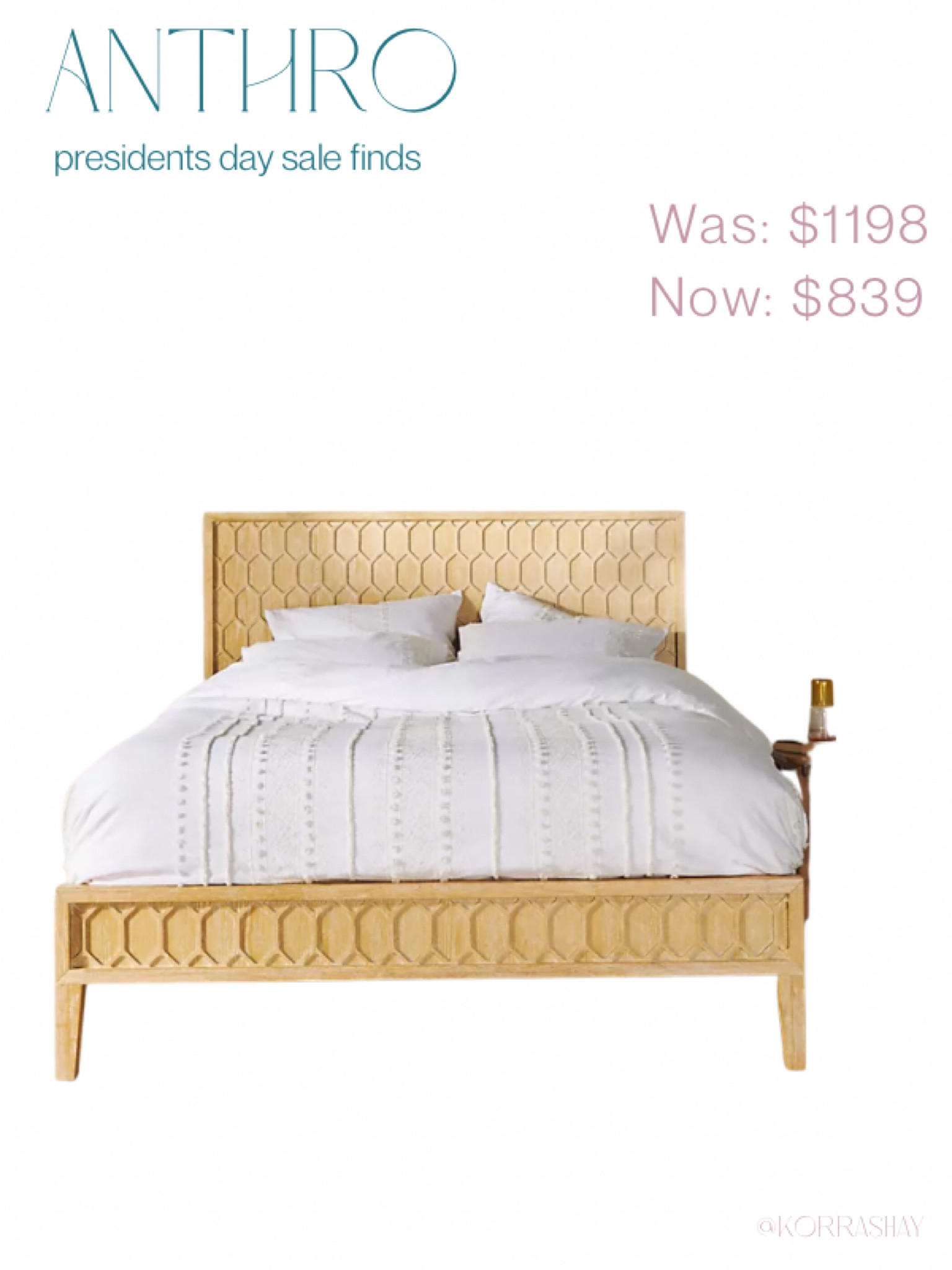 Anthropologie trellis bed frame on sale! Love this classic but modern frame- perfect for a grand millennial style bedroom 💙

#LTKhome #LTKSale #LTKFind