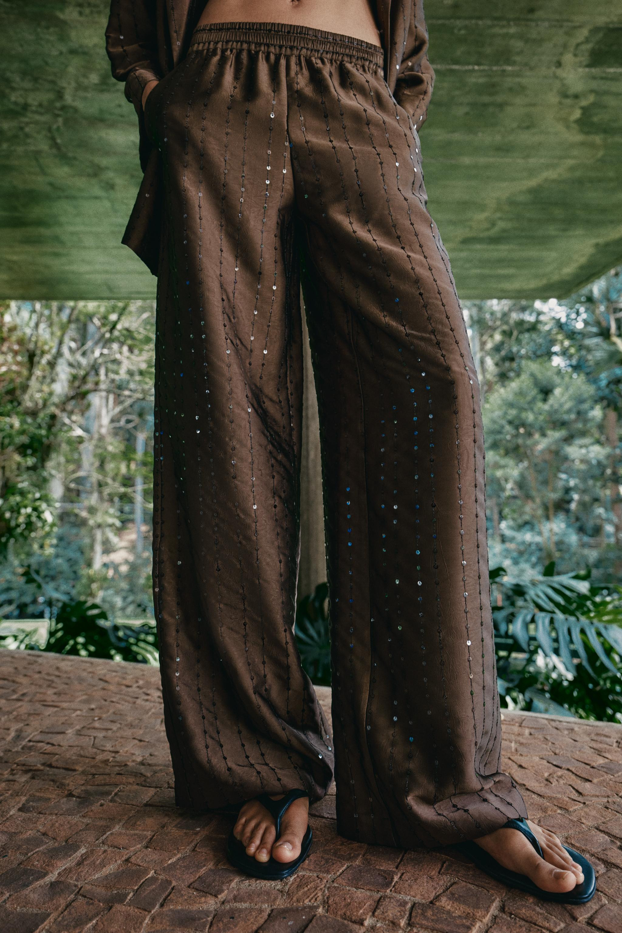 FLOWY SEQUIN PANTS | Zara US