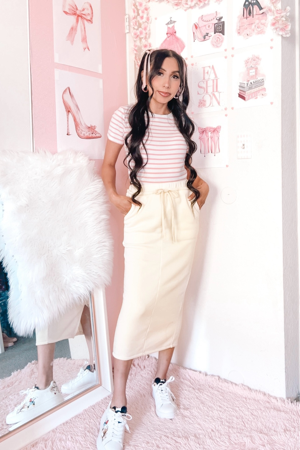 I refashioned sweatpants into a jogger style sweat skirt. It is still comfortable, but better fitting now since the sweatpants were too big for me. #refashion #upcycle #upcycledfashion #modeststyle

#LTKStyleTip