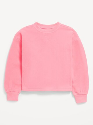 Long-Sleeve Microfleece Crew-Neck Sweatshirt for Girls | Old Navy (US)
