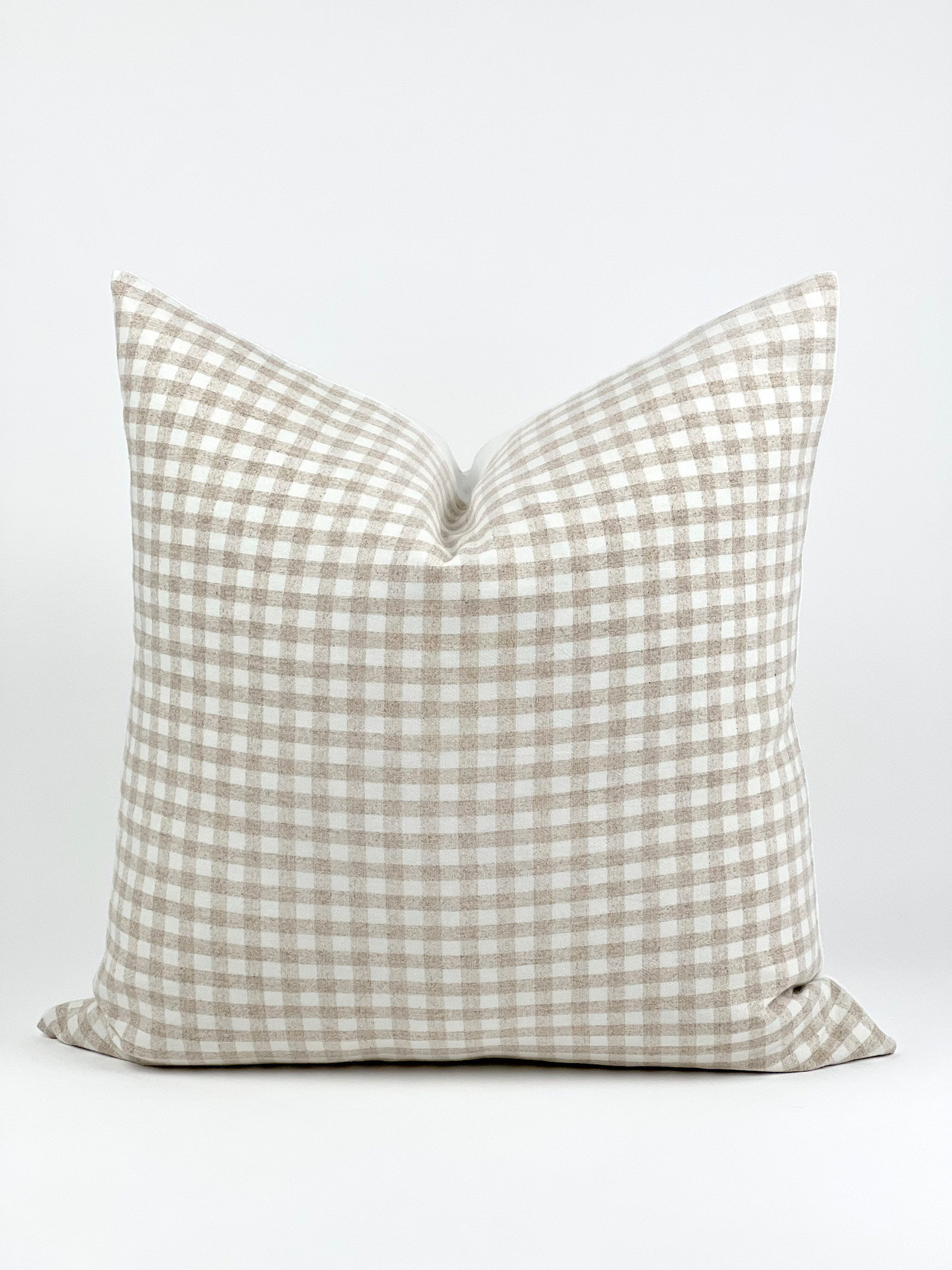CHLOE Beige Gingham Pillow Cover, Neutral Pillow, Farmhouse Pillow, Gingham Pillow, Beige and Whi... | Etsy (US)