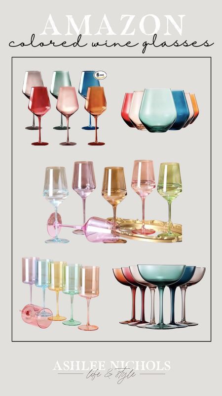 Amazon colored wine glasses